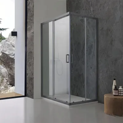 Immagine prodotto di Box doccia 80x120 scorrevole vetro trasparente gun metal | City