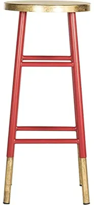 Produktbild von Safavieh Raymos Barhocker, lackiertes Metall, Rot / Gold,34 X 34 X 76.2 cm