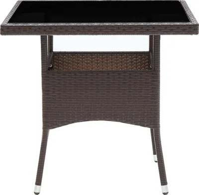 Obrázek produktu pro vidaXL Zahradní jídelní stůl Brown Poly Rattan