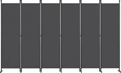 Image de XINZI Paravent séparateur de pièce 6 panneaux 300 x 180 cm gris foncé – Paravent pliable et autonome pour bureau, salon, salle à manger, balcon – Cloison espagnole