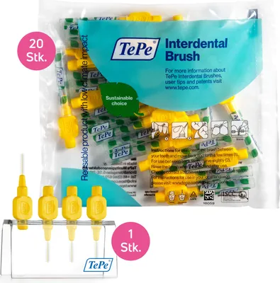 Produktbild von 20-Pack TePe Interdentalbürsten Original und 1 Badezimmerständer, Zahnzwischenraumpflege