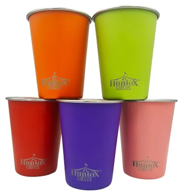 Produktbild von Set mit 4 Edelstahlbechern (500 ml) für Camping