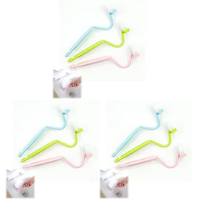 Produktbild von Toilettenbürste Set 3er-Pack mit Randreiniger, gebogener Stiel