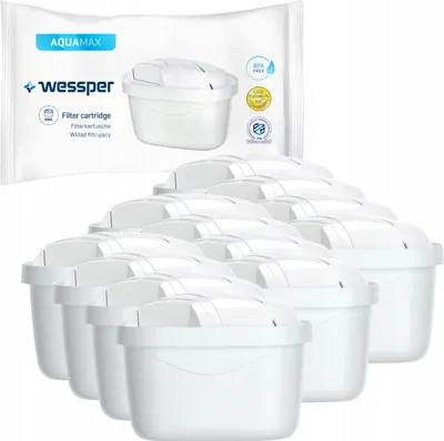 Produktbild von 12x Wessper AquaMax Náhradní vodní filtr pro džbány Brita, Dafi, AquaPhor, Wessper - Náhradní filtr Brita Maxtra Plus +