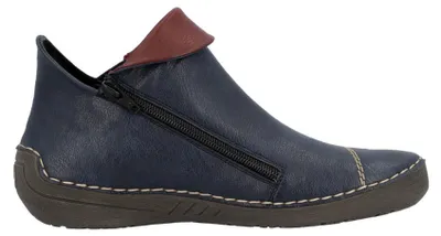 Image de Bottines pour femmes Rieker, style bohème, entrée facile, modèle 72581, taille : 42 EU, couleur : bleu