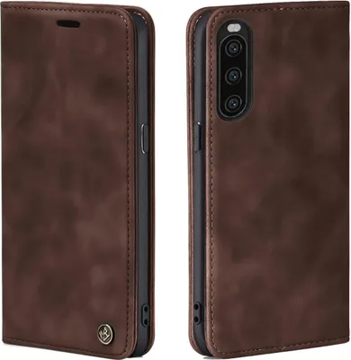 Produktbild von Handy Hülle für Sony Xperia 10 V Klapphülle Bookcase Flip Cover Handy Tasche Etui Farbe: Dunkelbraun