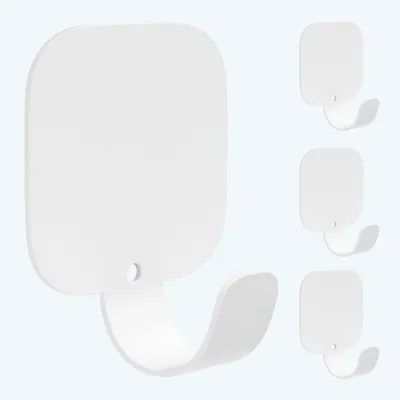 Produktbild von Mai & Mai Kleiderhaken 4 Stück, Garderobenhaken ohne bohren aus Aluminiumlegierung, Wandhaken 40x40mm Weiß Stalo-15