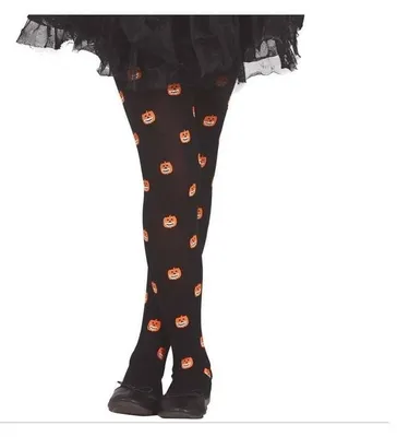 Produktbild von Schwarze Kürbis-Halloween-Strumpfhose, 3-6 Jahre