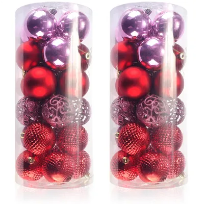 Produktbild von com-four® 48x Weihnachtskugeln, bruchsichere Christbaumkugeln