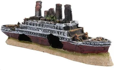 Produktbild von Aquarium Dekoration Titanic Wrack Ornamente schwarz