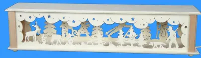 Produktbild von Schwibbogenerhöhung mit Jäger Waldtiere und Beleuchtung BxHxT 52x10x10cm NEU