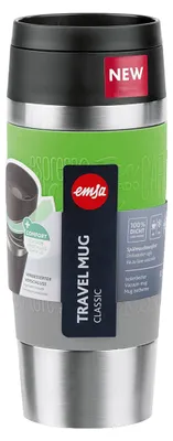 Immagine prodotto di Emsa Isolierbecher Travel Mug Classic, To-Go-Becher, Edelstahl, Limette, 360 ml, N20207