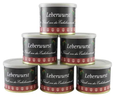 Produktbild von Leberwurst vom Eichelmastschwein 6er Pack (6 Dosen à 200 g)
