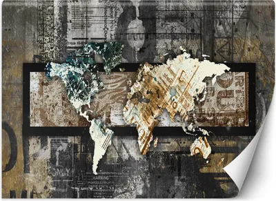 Produktbild von Vlies fototapete Alte Weltkarte 200x140 cm Feeby Grau inkl. Kleber einfache Montage