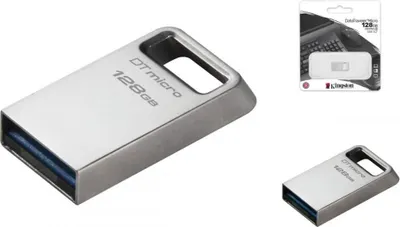 Produktbild von Kingston Technology DataTraveler Micro USB-Stick 128 GB USB Typ-A 3.2 Gen 1 (3.1 Gen 1) Silber