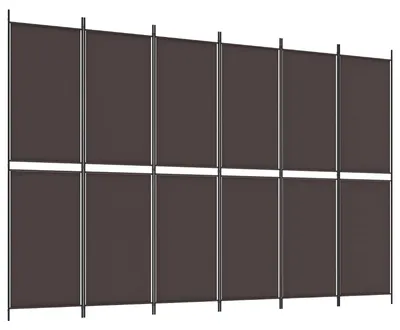 Produktbild von 6-tlg. Paravent Braun 300x200 cm Stoff