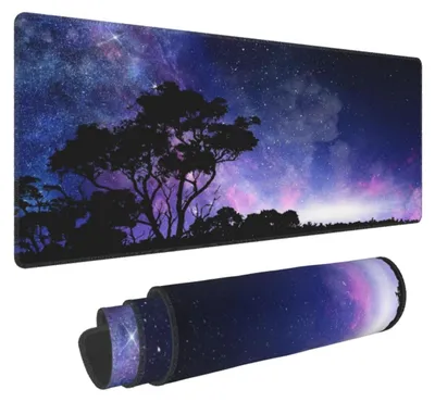 Obrázok produktu pre Podložka pod myš 80x40 cm, motív "Hviezdna noc", protišmyková, s prešitými okrajmi, veľká podložka pod stôl