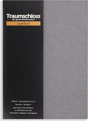 Produktbild von Traumschloss Comfort Jersey Spannbettlaken 90-100 x 200 cm grau 100% Baumwolle