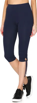 Image de Leggings 3/4 pour femme Merry Style avec ourlet à nouer - Leggings capri MS10-378 (bleu marine, M)