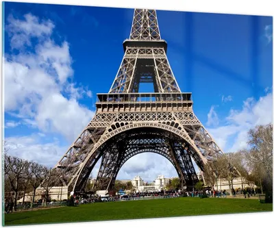Produktbild von Bilder auf glas - Turm Paris Eiffle - 100x70cm - Glasbilder - Wandbilder - Kunstdruck - zum Aufhängen bereit - Wanddekoration aus Glas - Glas Bilder - Wandbild auf Glas - Einteilig - GAA100x70-0154