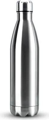Produktbild von Intirilife Isolierkanne in SILBER – 1 Liter Edelstahl Thermoskanne Isolierflasche Auslaufsicher perfekt geeignet für kalte und heiße Getränke bei der Arbeit, bei Ausflügen, Camping etc.