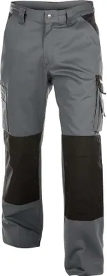 Image de DASSY® Boston Pantalon de travail bicolore avec poches genouillères GRIS CIMENT/NOIR Taille : 48 Longueur : STANDARD