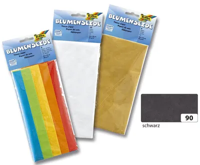 Zdjęcie produktu dla Folia 90090 Jedwab w kwiaty - 50 x 70 cm, 26 arkuszy, czarny