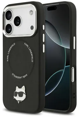 Produktbild von Karl Lagerfeld Choupette Pin MagSafe-Hülle für iPhone 17 Pro schwarz