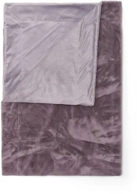 Produktbild von Unyqoos® Essenza Furry Plaid Kuscheldecke – superweiches Kunstfell oben, glatte Micro‑Mink Rückseite, Helllila, 150 x 200 cm