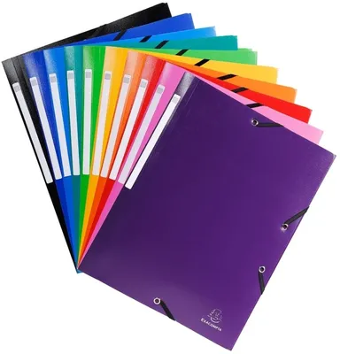 Produktbild von Eckspannmappe A4 PP 500my farbig sortiert Packung mit 10 Stück