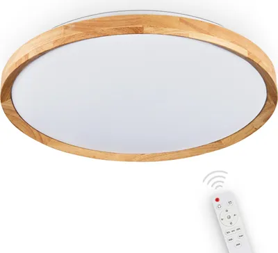 Produktbild von Canino dimmbare Deckenlampe aus Metall/Bambus/Kunststoff in Weiß/Natur