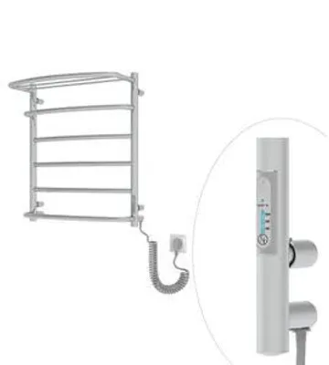 Obrázek produktu pro Koupelnový radiátor elektrický Cascade with Shelf 6 105W 61x53 cm Koupelnová police