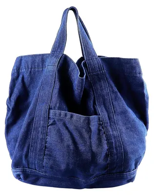 Image de Solidchoice - Sac cabas en denim bleu marine élégant pour femmes
