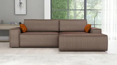 A sectional sofa in a modern living room setting.