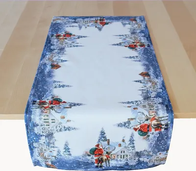 Produktbild von Tischwäsche Druck Weihnachtsmann Rentier Tischläufer  40 x 90 cm