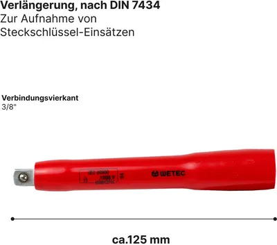 Image de Rallonge WETEC, 1 000 V, 250 mm, 3/8" (isolation par immersion)