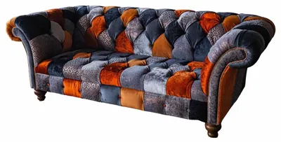 Immagine prodotto di Divano Chesterfield a 3 posti in velluto tessile seduta imbottita grande velluto