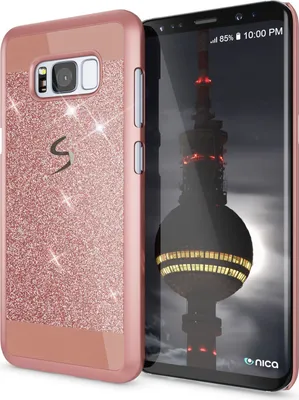Obrázok produktu pre Kryt na mobilný telefón Samsung Galaxy S8 Plus od spoločnosti NALIA, trblietavý ochranný kryt Rose Gold