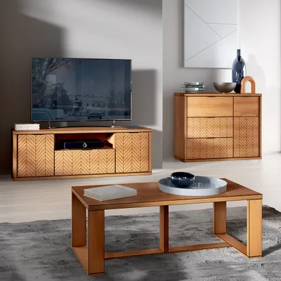 Produktbild von Wohnzimmermöbel Set 3-teilig modern in Eiche FABRIANO-161