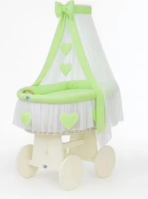 Image de MY SWEET BABY lit de bébé en fibre naturelle blanche avec baldaquin et matelas premium