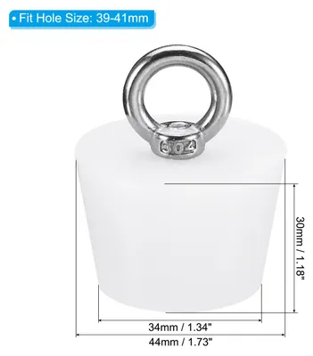 Produktbild von Gummistopfen Konisch Wei?er Laborstecker mit Ring Silikon Wasserstopfen 39-41 mm Vollgummi Stopfen fš¹r Testr?hren Wasserleitung Abflussloch 1 Stš¹ck