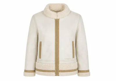 Produktbild von 63101 STRENESSE Webpelz-Jacke Mädchen Creme, Gr. 110 – elegante Jacke für die kalte Jahreszeit