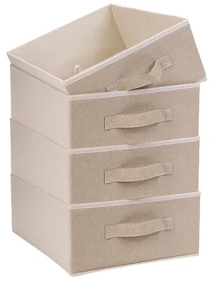Aufbewahrungsboxen aus Stoff, 4er-Set, faltbar, 39x28,5x14 cm