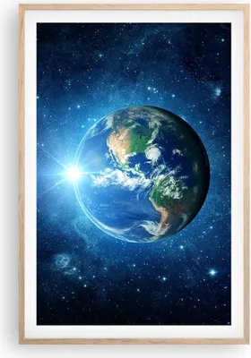 Produktbild von Gerahmtes Poster - Rahmen in heller Eiche - Erde Universum Sterne Galaxie - 61x91,5 cm - Wand Bild - Wanddeko - Wandbilder - Wandposter - Bilderrahmen - Bilder - Kunstdruck - Wandbild P2NPA61x91-2943