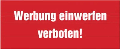 Produktbild von Dreifke® Türschild, Werbung einwerfen verboten!, 40 x 100 mm, Folie selbstkle...
