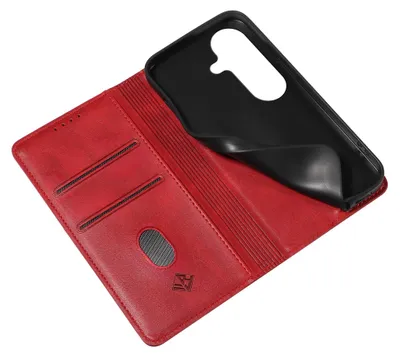 Produktbild von Handyhülle für Samsung Galaxy S26 FE Kunstleder Flip Cover Hülle Handytasche Case Kartenfach Farbe: Rot