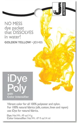 Produktbild von Jacquard Textilfarbe iDye Poly 14 g Goldgelb für Polyesterstoffe