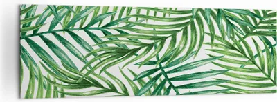 Produktbild von Bild auf Leinwand - Leinwandbild - Palme Blatt grün - 160x50cm - Wand Bild - Wanddeko - Wandbilder - Leinwanddruck - Bilder - Kunstdruck - Wanddekoration - Leinwand bilder - Wandkunst - AB160x50-3777