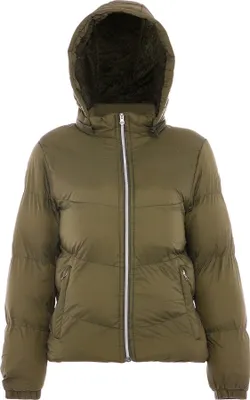 Produktbild von Damen Winter Pufferjacke Grün XL mit abnehmbarer Kapuze