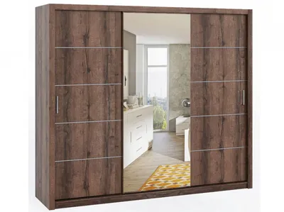 Obrázek produktu pro Skříň s posuvnými dveřmi a zrcadlem 250 BRYAN - dub monastery